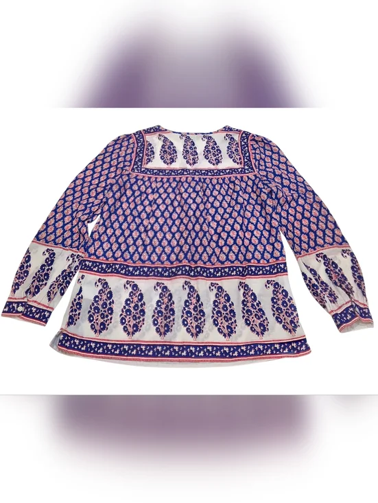 J. Crew Blue French Country Peasant Blouse Size 2 - Picture 3 of 7